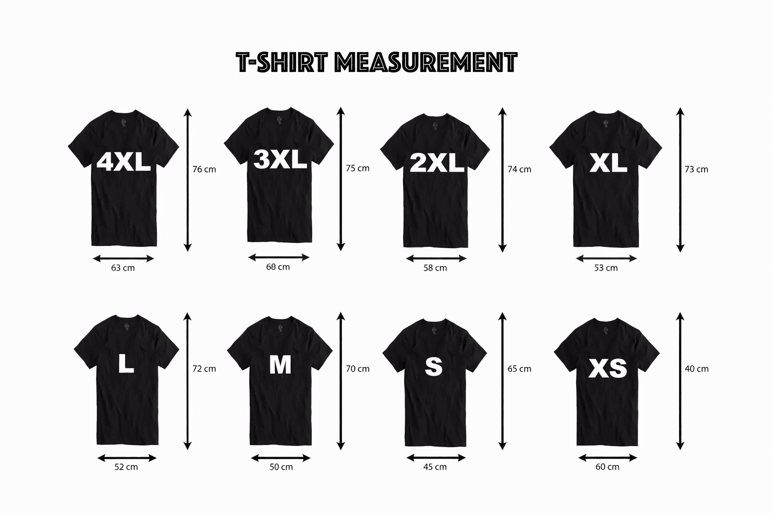 T-shirt measurement guide